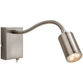 Luminosa Orion LED 3 Light Flexi Indoor Wall Spotlight (Switched) Brushed Steel