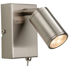 Luminosa Orion LED 3 Light Indoor Wall Spotlight (Switched) Brushed Steel