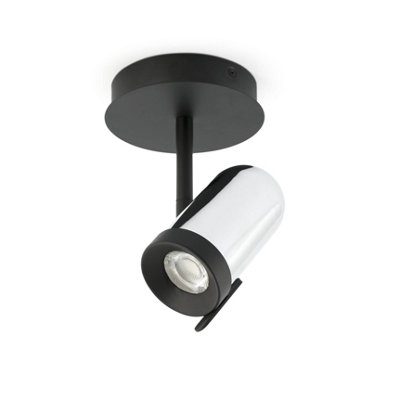 Luminosa Orleans 1 Light Spotlight Chrome, Black, GU10
