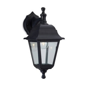 Luminosa Oslo 1 Light Outdoor Wall Lantern - Uplight/Downlight Black Resin IP44, E27
