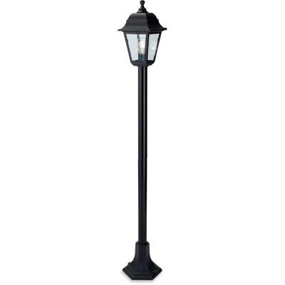 Luminosa Oslo 1 Light Post Lantern Black Resin IP44, E27