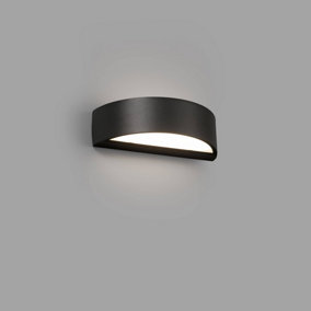 Luminosa Oval Outdoor LED Dark Grey Up Down Wall Light 10W 3000K IP65