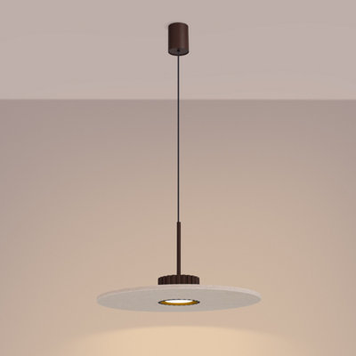 Luminosa Ovo Integrated LED Pendant Ceiling Light Brown, Beige 1x GX53