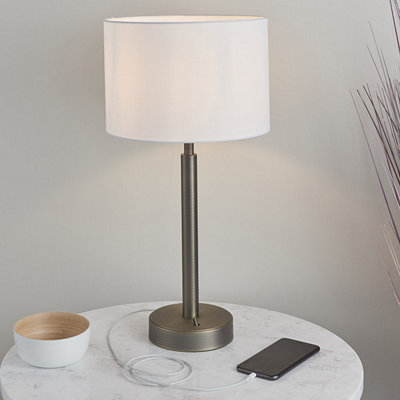 Luminosa Owen Cylinder Table Lamp Antique Bronze Plate Vintage