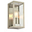 Luminosa Oxford 1 Light Outdoor Wall Light Brushed Stainless Steel, Glass IP44, E27