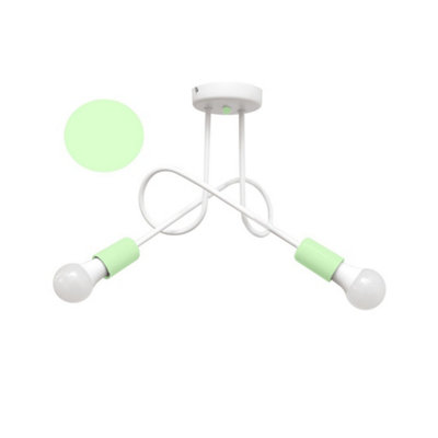 Luminosa Oxford Multi Arm Semi Flush Ceiling Light White, Minth 38cm