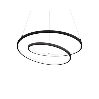 Luminosa Oz 60cm Integrated LED Pendant Ceiling Light Black 2700K