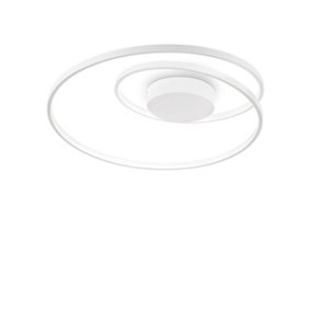 Luminosa OZ Dimmable Swirl Integrated LED Semi Flush Light White, 3000K
