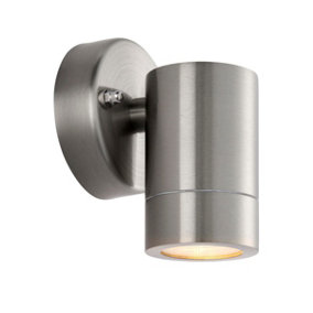 Luminosa Palin Outdoor Down Wall Lamp Brushed Stainless Steel IP65