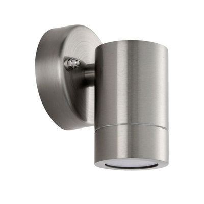 Luminosa Palin Outdoor Down Wall Lamp Brushed Stainless Steel IP65