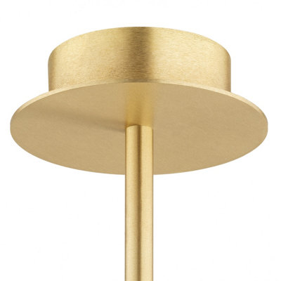 Luminosa Paloma Multi Arm Pendant Ceiling 3 Light Smoky (Fluted), Brushed Brass