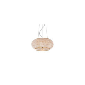 Luminosa Pasha'  6 Light Ceiling Pendant Gold with Crystals, E14