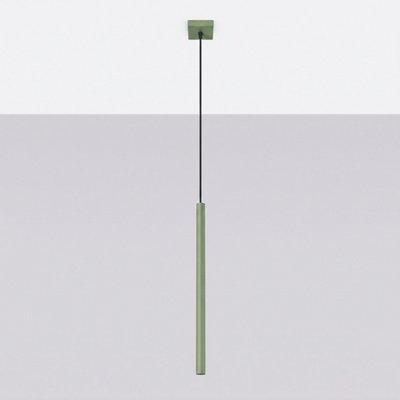 Luminosa Pastelo Slim Pendant Ceiling Light Sage 1x G9
