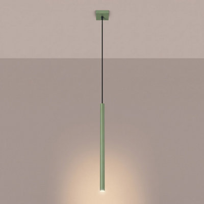Luminosa Pastelo Slim Pendant Ceiling Light Sage 1x G9