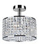 Luminosa Pearl 4 Light Semi Flush Bathroom Ceiling Ceiling Pendant Light Chrome, Crystal IP44, G9