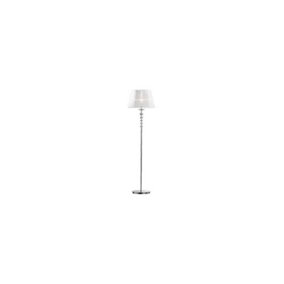 Luminosa Pegaso 1 Light Floor Lamp Chrome, White, Crystal with Organza Shade, E27