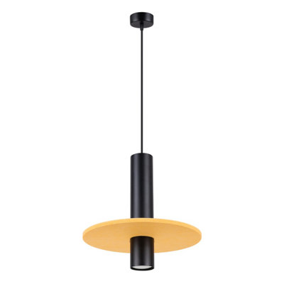 Luminosa Pelta Slim Pendant Ceiling Light Yellow, Black 1x GU10