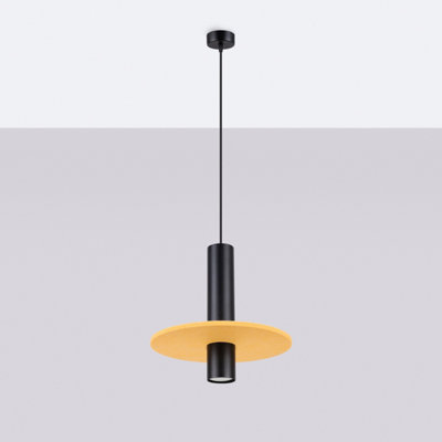 Luminosa Pelta Slim Pendant Ceiling Light Yellow, Black 1x GU10