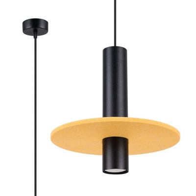 Luminosa Pelta Slim Pendant Ceiling Light Yellow, Black 1x GU10