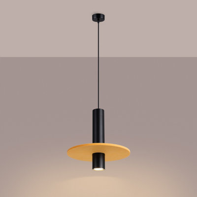 Luminosa Pelta Slim Pendant Ceiling Light Yellow, Black 1x GU10