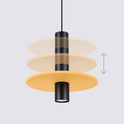 Luminosa Pelta Slim Pendant Ceiling Light Yellow, Black 1x GU10