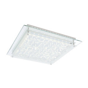 Luminosa Penate Classic Patterned Glass Flush Ceiling Light LED, 4000K