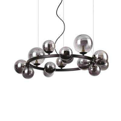 Luminosa Perlage 14 Light Round Globe Pendant Ceiling Light Black