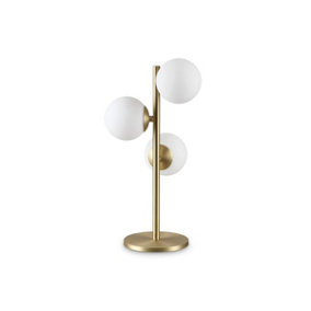 Luminosa PERLAGE 3 Light Globe Table Lamp Brass, Non-Dim