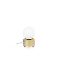 Luminosa PERLAGE Globe Table Lamp Brass, In-Built Switch, Non-Dim