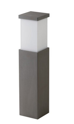 Luminosa Perret Outdoor Grey Concrete Bollard Light With Acrylic Diffuser Grey IP65, E27