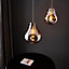 Luminosa Perugia Single Pendant Ceiling Lamp, Chrome Metallic Glass, Chrome Plate