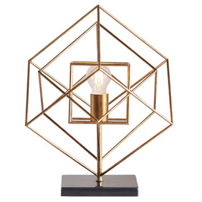 Luminosa Pescara Table Lamp Antique Gold Leaf & Black Marble