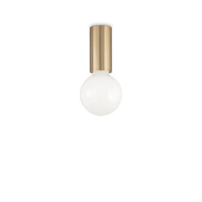 Luminosa Petit Indoor 1 Light Semi Flush Ceiling Lamp Brass Satin, E27