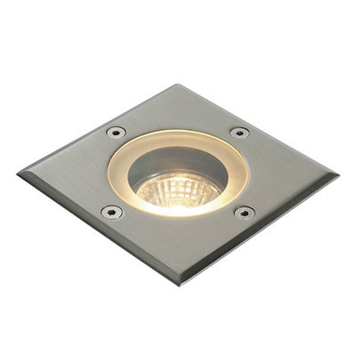 Luminosa Pillar Outdoor Square IP65 50W Polished Stainless Steel & Clear Glass