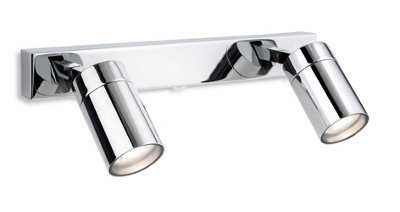 Luminosa Pinnacle 2 Light Spotlight Bar Polished Chrome IP44