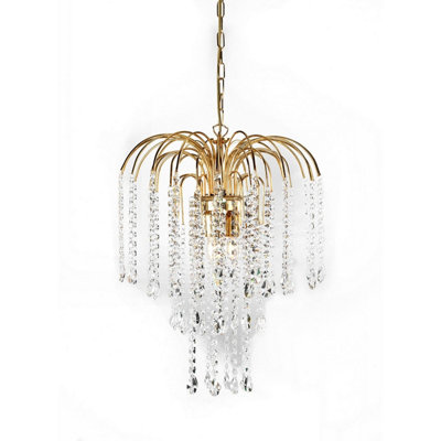 Luminosa Pioggia 3 Light Pendant Ceiling Light, Gold