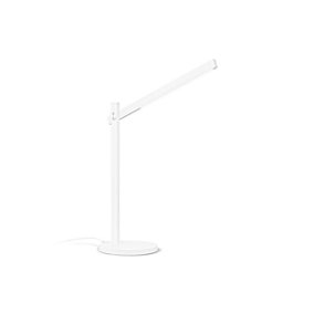 Luminosa PIVOT Dimmable Integrated LED Table Lamp White, In-Built Switch, 3000K