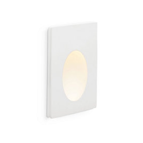 Luminosa Plas LED 1 Light Indoor Recessed Wall Light White Plaster