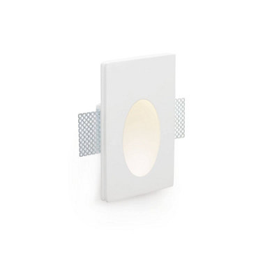 Luminosa Plas LED 1 Light Indoor Recessed Wall Light White Plaster