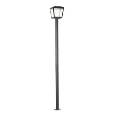 Luminosa Plaza Outdoor LED Lamp Post Dark Grey 18W 3000K IP54 DIY at B&Q