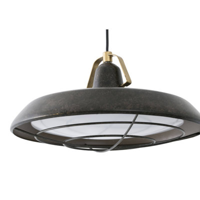 Luminosa Plec LED 1 Light Outdoor Dome Ceiling Pendant Light Old Brown IP44