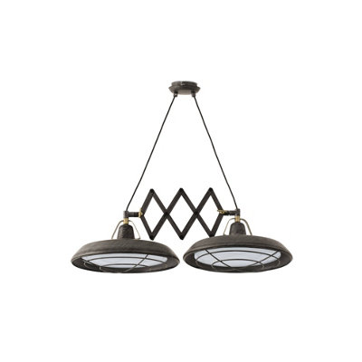 Luminosa Plec LED 2 Light Double Adjustable Outdoor Ceiling Pendant Bar Light Old Brown IP44