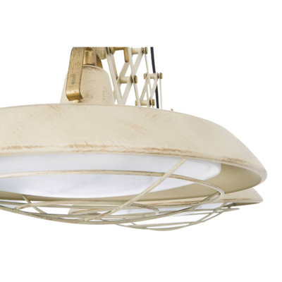 Luminosa Plec LED 2 Light Double Adjustable Outdoor Dome Ceiling Pendant Light Off-White IP44
