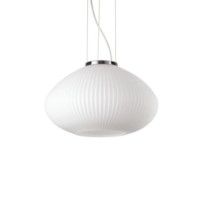 Luminosa Plisse Globe Dome Pendant Ceiling Light Chrome 35cm