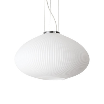 Luminosa Plisse Globe Dome Pendant Ceiling Light Chrome 45cm