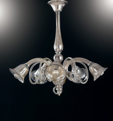 Luminosa POSEIDON 5 Light Multi Arm Pendant Ceiling Light Champagne 72x65cm