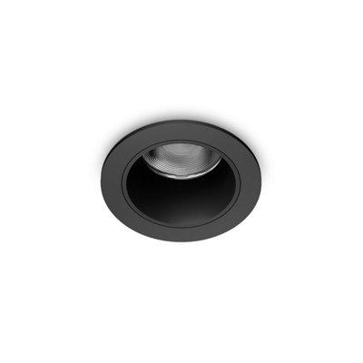 Luminosa Quark LED Recessed Downlight Black 3000K