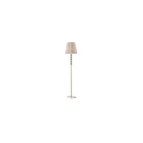 Luminosa Queen 1 Light Floor Lamp Gold, Clear with Glass Decoration, E27