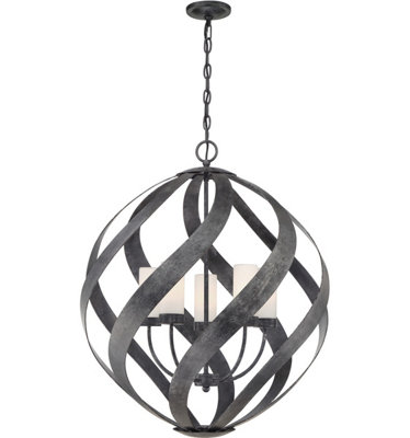 Luminosa Quoizel Blacksmith Spherical Pendant Ceiling Light Old Black, IP44