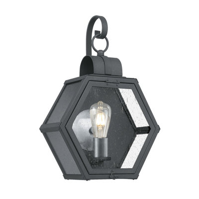 Luminosa Quoizel Heath Outdoor Wall Lantern Mottled Black, IP44